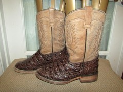 Rockem Brown Youth Square Toe Cowboy Cowgirl Western Boots Kids sz 1 Mex 21