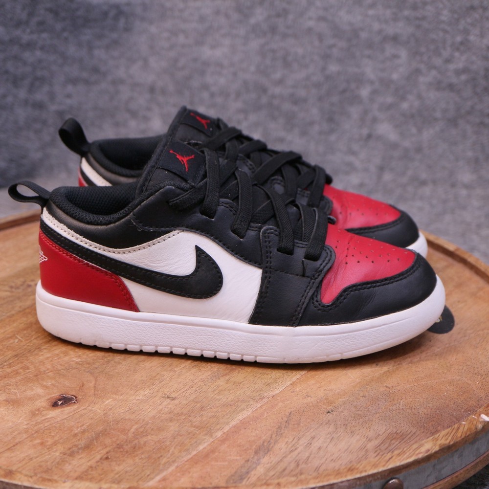 Nike Air Jordan 1 Low Bred Toe 2.0 PS Kids Size 2.5Y EasyOn Shoes DR9748-161