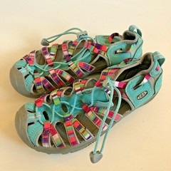 Keen Whisper Waterproof Turquoise Strips Hiking Sandals Womens Size 5 EU 37
