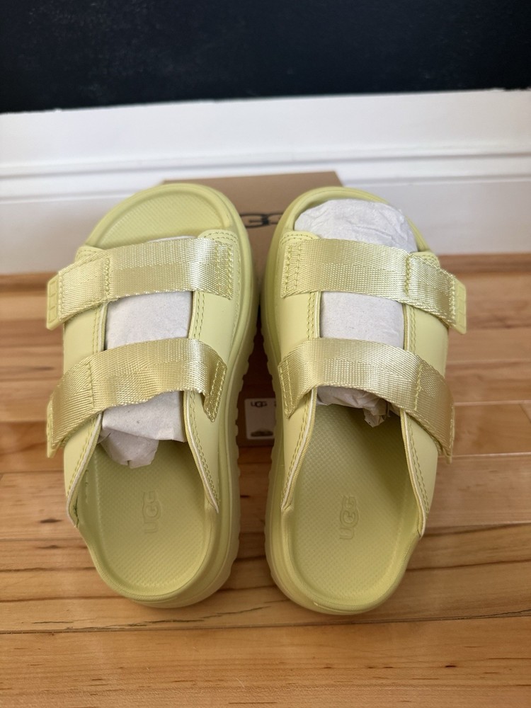New In Box UGG K GOLDENGLOW Slide Sandals Bright Yellow Kids Size 13 US Toddler