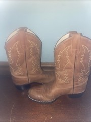 Old West Leather Narrow J Toe Boot Kid’s Size 2D Made in India Leather upper