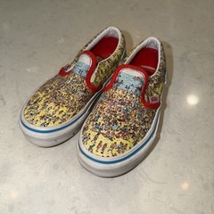 Vans x Where’s Waldo Classic Slip On Cavas Shoes Size 11 Kids (VN0A33TB3W0)