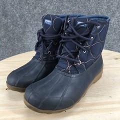 Sperry Boots Youth 5 M Port Quilted Duck Winter Ankle Lace Up SCK162681 Blue