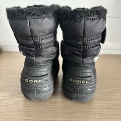 Sorel Kids Snow Commander Winter Waterproof Boots Black Size 7C Fur Lined
