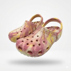 Crocs Classic Glow Marbled Clog Kids Size J5 Daylily Multi NWT 210718-78S