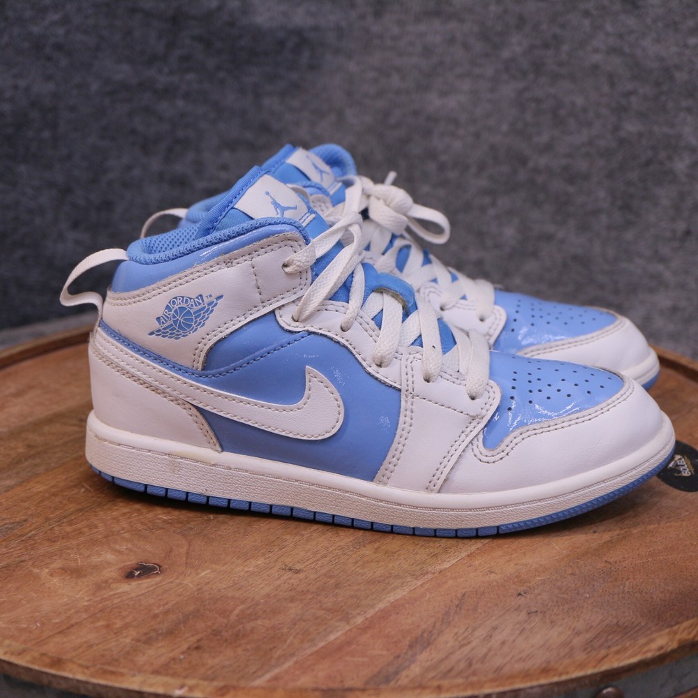 Nike Air Jordan 1 Mid White Legend Blue FZ3932-114 Kids Shoes PS Size 2.5Y