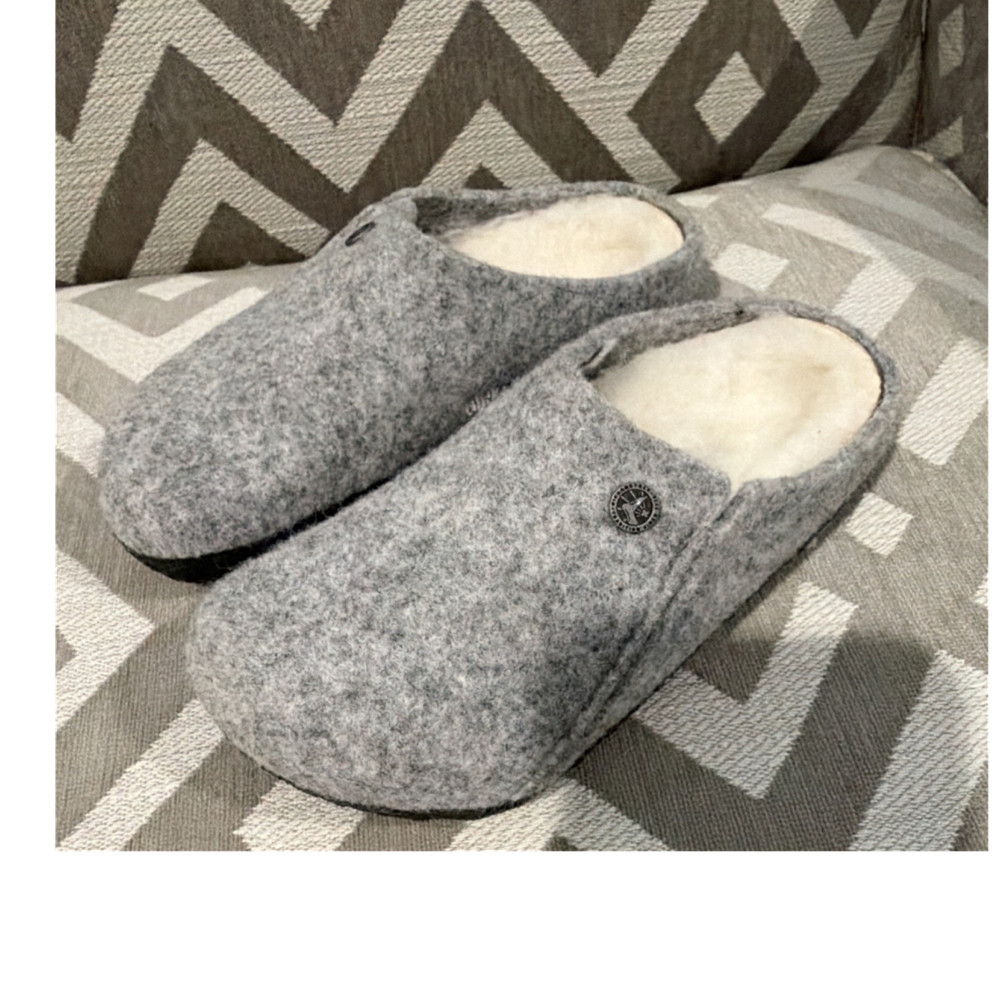 Birkenstock Toddler Gray Wool Blend Clog Slippers US Size 28 Lined Comfort