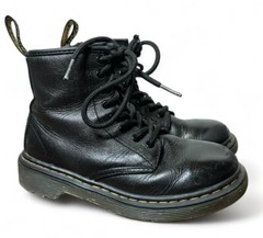 Dr. Martens Doc Black Leather Side Zip Boots 1460 J Youth Size 13 US. AW004