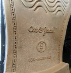 DESIGNER CAT & JACK NON MARKING SIDE ZIP PLAY ANKLE BLACK BOOTS TODDLER SIZE 9