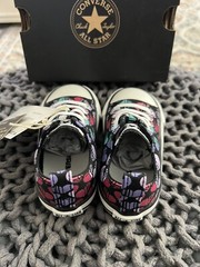 CONVERSE HEARTS GLITTER LOW TOP SHOES 6 INFANT YOUTH NEW NWB BLACK RAINBOW
