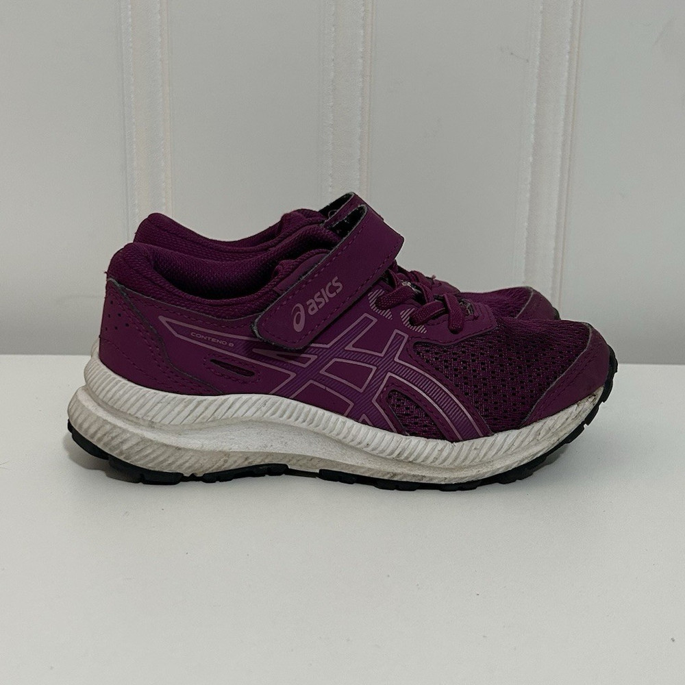 ASICS Contend Purple Hook & Loop Mesh Kids Sneakers US 11K EU 28.5