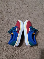 Vans Off The Wall Lace Up Multicolor Skateboard Shoes 721356 Kids Size US 12.0