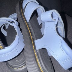 Dr. Martens KLAIRE Y Light Blue Synthetic Hook & Loop Strappy Sandals 5 Casual