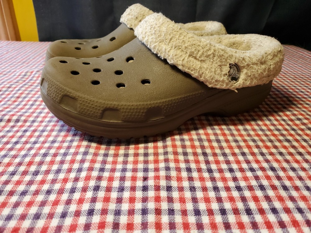 Crocs Mammoth Unisex Kids Brown/Lined Clogs Size 12-13 C Youth