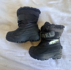 Sorel Commander Winter Snow Boots Toddler Size 6 NV1877-010 Black Lined