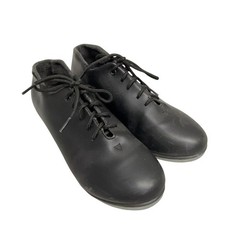 Star Tone Tap Shoes Kids Size 2.5M Black Oxford Lace Up Lined Dance Metal Taps