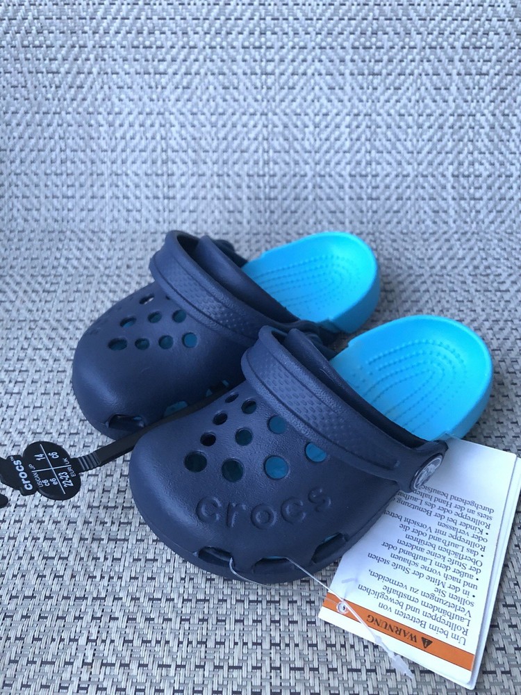 Crocs Toddler Electro Clogs Navy Blue Slip On Size 6