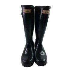 Hunter Kids First Classic Rain Boots Black Kids Unisex Size 4B/5G