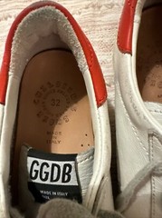 Golden Goose Leather Lace Up Low Top Sneakers White Size 32