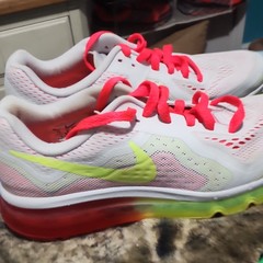 Nike Air Max (GS) Sneaker Kids US 7 White/Pink/Volt/Red 631334-016