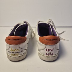 Dolce And Gabbana Authentic Preloved Kids White Sneakers with Grafitti Accents