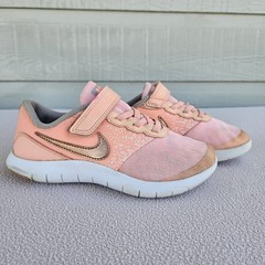 Nike Flex Contact TDV Hook & Loop Sneaker SZ 1Y Pink Rose Gold 917938-600