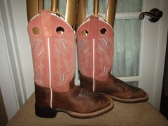 Cody James Inlay BBSC1943 Brown Pull On Square Toe Western Boots Youth Size 4 D