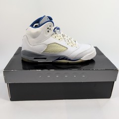 Air Jordan 5 Retro Youth Size 5Y White/Sport Royal Stealth 5/10/06 134092-142