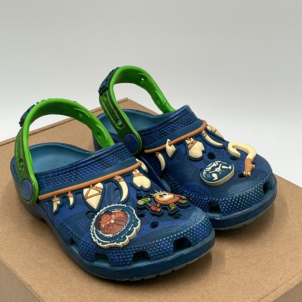 Crocs Disney Moana Maui Classic Clogs Kids 11 Blue Slip On Casual Shoes Ebay4094