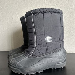 Sorel Black Fabric Snow Command Pull-On Boots Kids 5