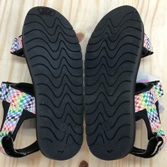 Target Sandal Youth 4 White Multicolor Pride Collection Open Toe Slip On NEW