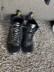 Dr Doc Martens Kids Zavala J Boots Lace Up Side Zip AW004 Black Size 3