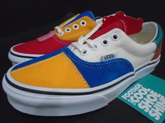 VANS ERA PATCHWORK MULTI-COLOR PINK RED ORANGE WHITE BLUE BLACK VN0A38FRVMF 3.5