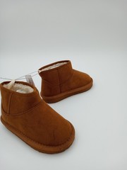 Gap Shearling Style Boots Kids Size 9 Brown Faux Suede Ankle Pull On Cozy Warm
