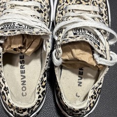 Lot of 2 Youth Shoes Converse All Star Chuck Taylor Size 11 & 12 Gray & Leopard