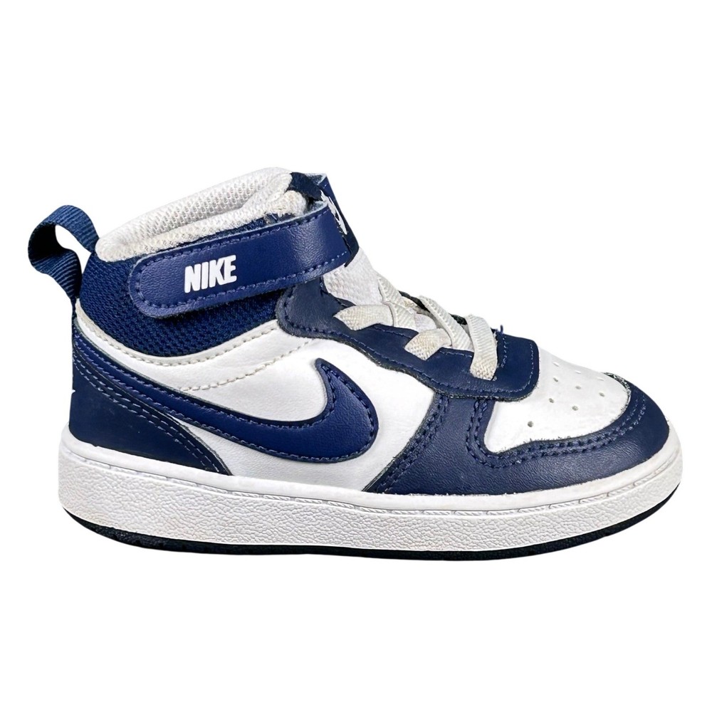 Nike Court Borough Mid 2 Toddler Sneakers White Navy CD7784-107 Size 7C
