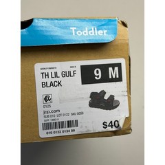 NEW! Thereabouts Lil Gulf 9M Black Sandals For Kids