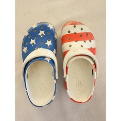 Crocs Kids Classic Clog Stars and Stripes Patriotic Americana Red White Blue 10