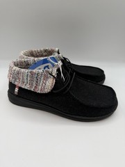 Hey Dude Wendy Fold Youth Baja Black Slip On,Youth YT 5,EU 37, NWOB