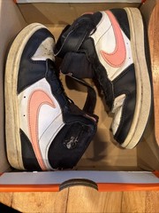 Nike CD7783-005 High Top Sneakers Black White Pink Adjustable Strap 13C