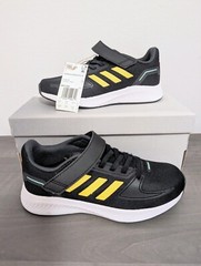 Adidas Little Kids Runfalcon 2.0 Running Shoe, Size 13.5K, Black and Yellow