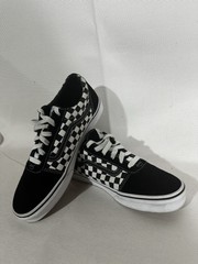 Vans Ward Pop Brn BLK Checker board Skate Shoes Sneakers Youth Size 7