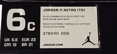 Jordan Retro 11 Black Gamma Blue Vrsty, Size 6c