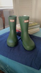 Hunter Original Kids Green Waterproof Rubber Mid-Calf Rain Boots US 2 EU 34