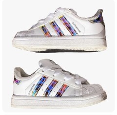 Adidas Superstar Shell Toe Holographic Metallic Baby Shoes Toddler Sneakers 6K