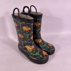 Western Chief Waterproof Rain Boot Dino World Kids Size 11 Easy Pull On Handles