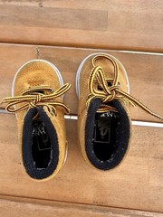 TODDLER Vans Skate Half Cab Brown Yellow Leather Toddler Size 4