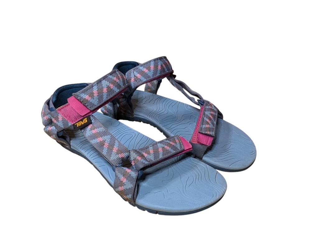 Teva Hurricane Sandals Big Kids Unisex Youth 4 Adjustable Blue Pink FM1221K