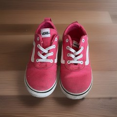 VANS Old Skool Unisex Kids Pink/White Canvas Low Top Lace-Up Sneaker 10