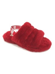 UGG Australia Kid’s Fluff Yeah Slide Slippers Shoes Ribbon Red 1098494K